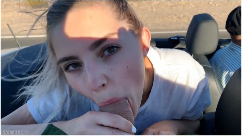 Young Eva Elfie - Public sex in car on a way to Las Vegas