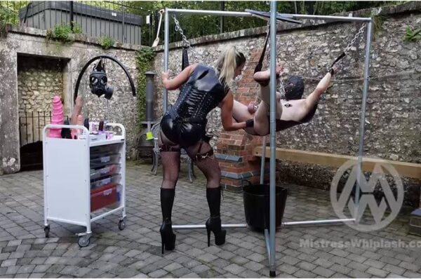 Mistress Nikki Whiplash Femdom | Courtyard Pegging Porn